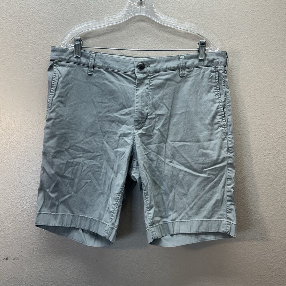 Faherty Essential Chino Shorts 8” Gray Size 35 Stretch Organic Cotton‎ Casual